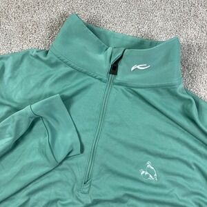 KJUS Mens 2XL Kallen 1/2 Zip Pullover Green UPF 50 Long Sleeve Performance Shirt